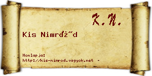 Kis Nimród névjegykártya