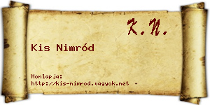 Kis Nimród névjegykártya